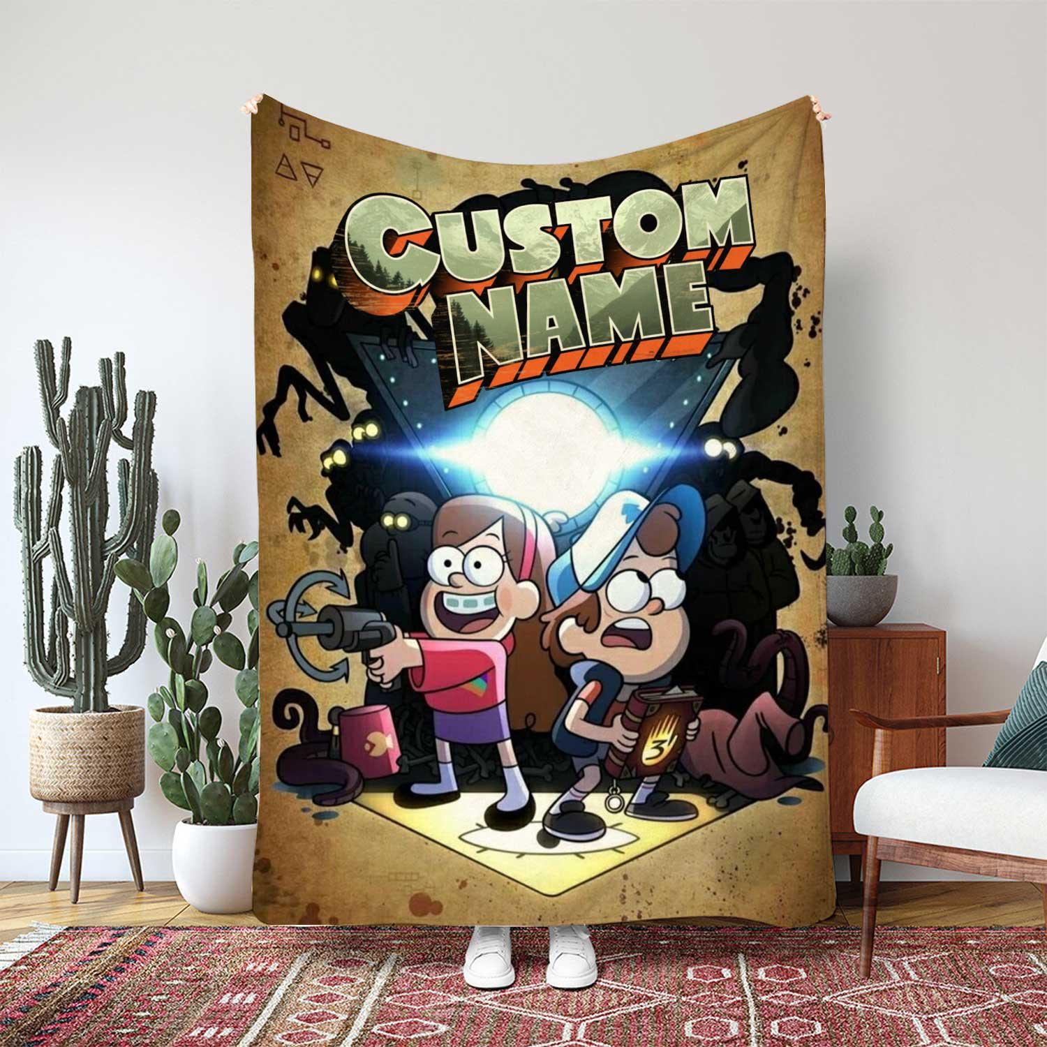 Discover Disney Gravity Falls Blanket, Dipper Mabel Grunkle Stan Group Gift, Gravity Falls Cartoon Decor, Birthday Girl Boy Gift Blanket