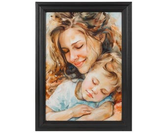 Personalized Photo Canvas Print: Custom Family Portrait Canvas Painting Anniversary Gift