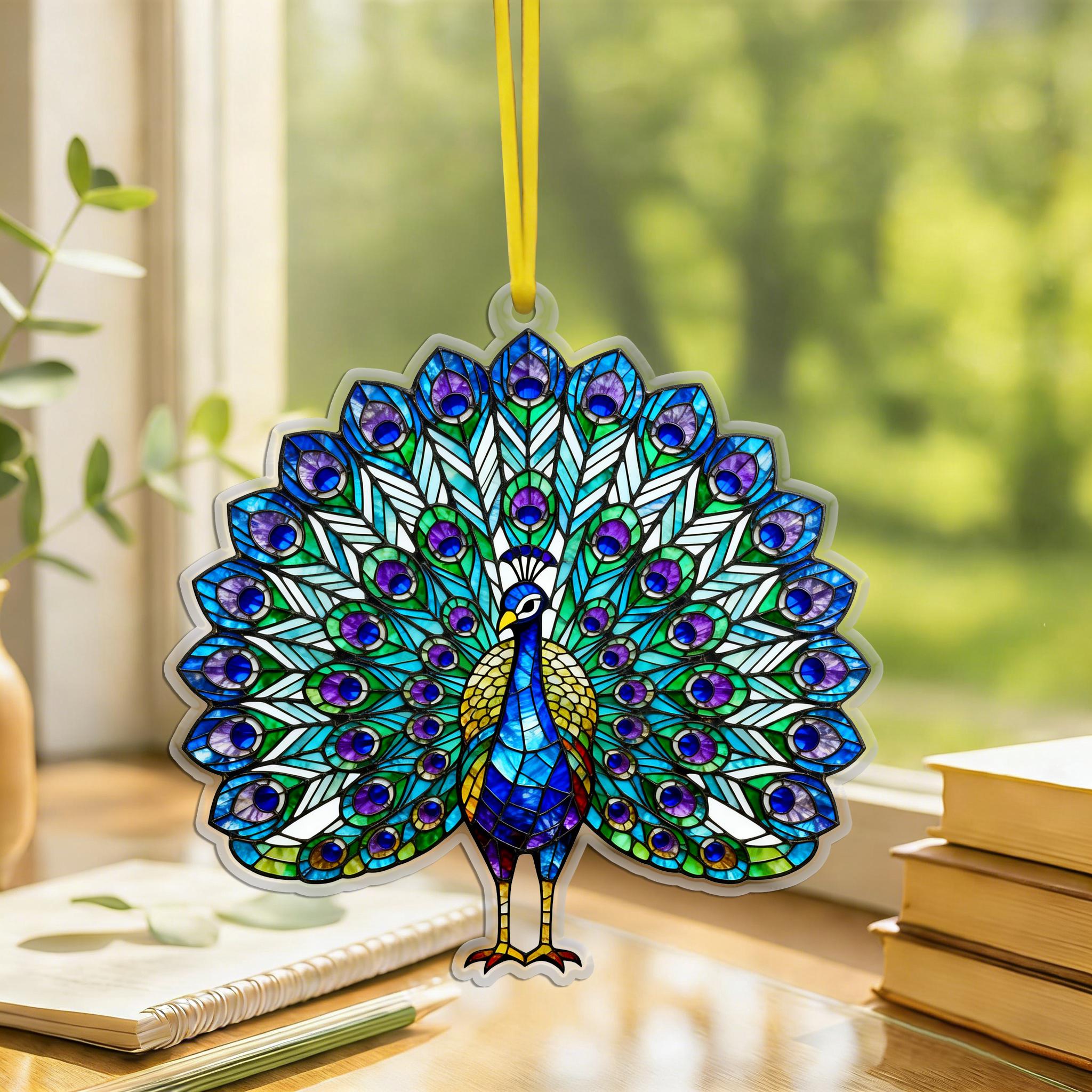 Peacock Stained Glass Mirror - Etsy
