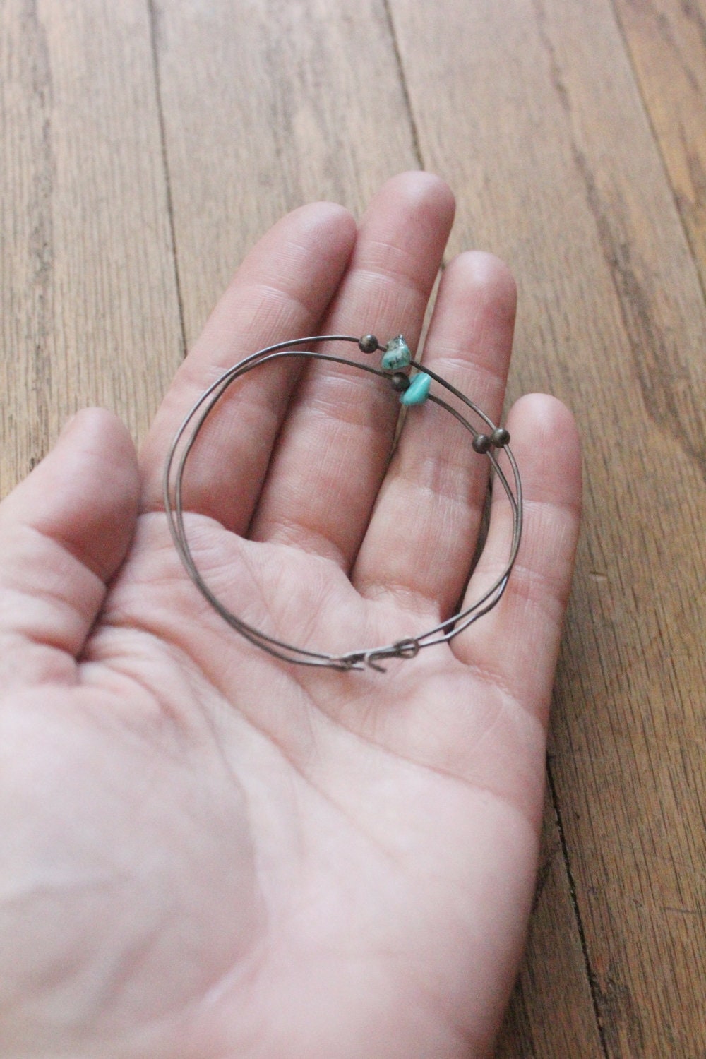 Vintage 60 S Sterling Silver And Turquoise Baby Bangles Etsy