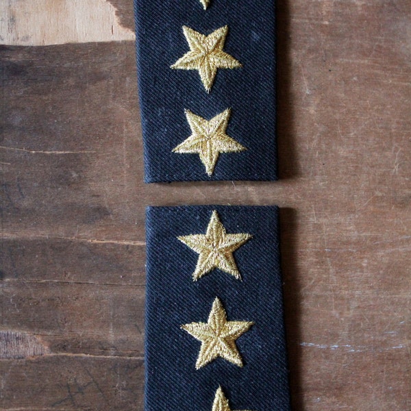 Vintage 80's Black and Gold Navy shoulder epaulets