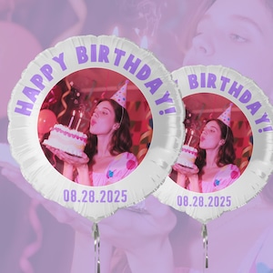 Custom Photo Balloons with Text/Multiple Shapes Available/Happy Birthday To You Balloons Set of 25 50 75 100 200 300 500/Birthday Balloon