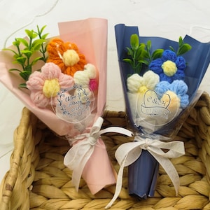 Crochet Wedding Favor Flowers, Party Favors for Guests, Forever Blooming Floral Decor, Unique Gift for Mom, Home Decoration, Wedding Gifts
