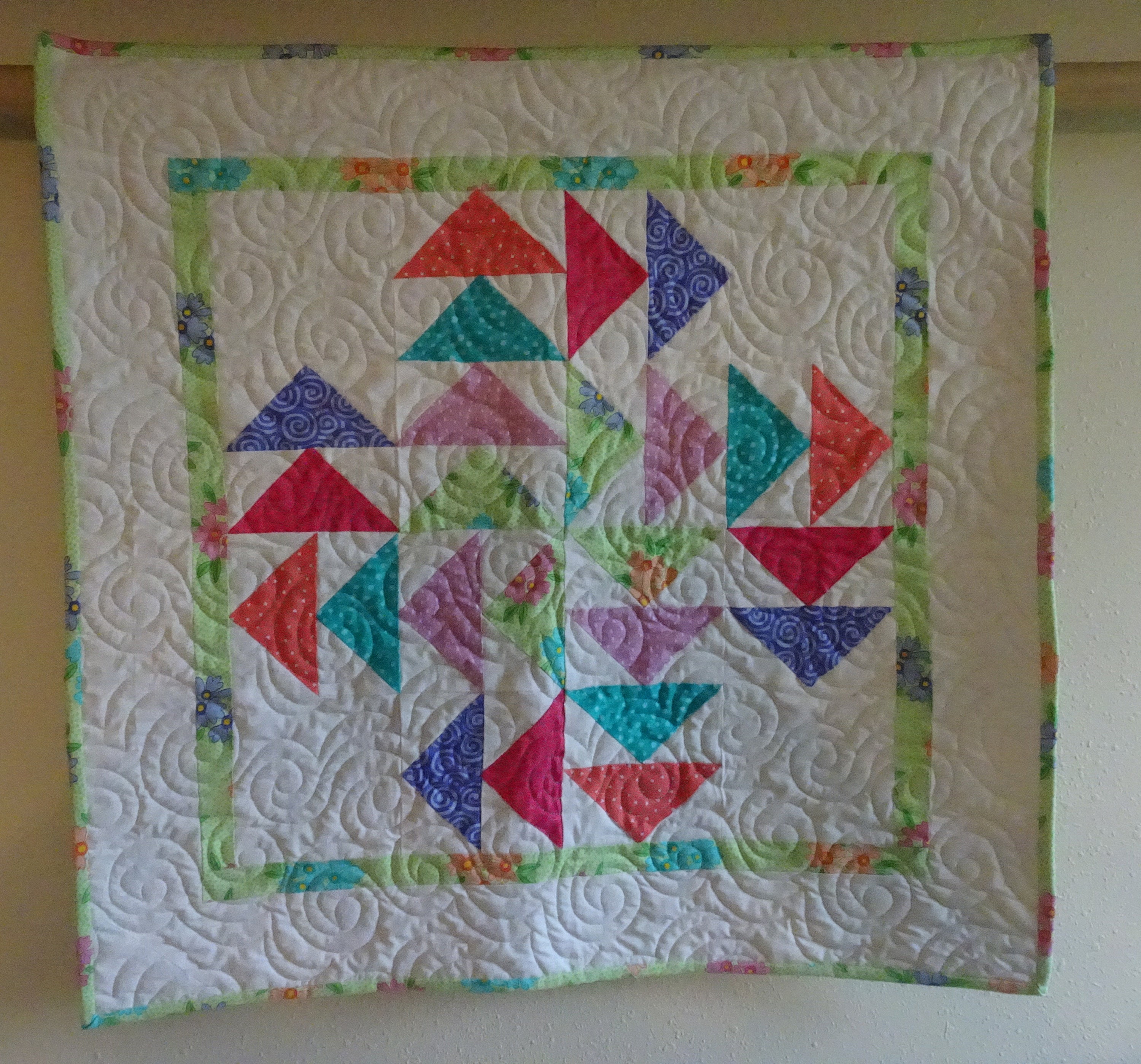 Summer Spinning Geese Wall Quilt or Quilted Patchwork Table Etsy UK
