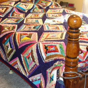 Mountain Star String Quilt: Handmade Queen/King Size Bedding