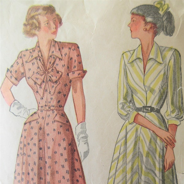 Simplicity 2429 1940s Dress Pattern, Forties Sewing Pattern, Bust 34, Full Skirt Dress, 1940s Sewing Pattern, 1940s Frock Pattern