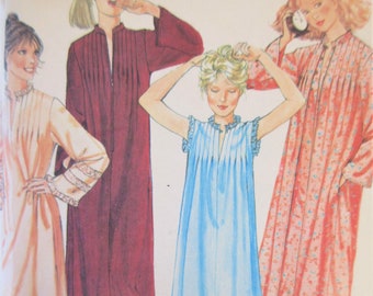 Vintage McCall's 6378 Sewing Pattern, Robe and Nightgown Pattern, Bust 32.5 to 34, Nightie Robe, Loungewear, Pleated Neckline, 70s pattern