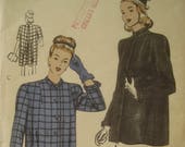 Vintage Vogue 5597 Schnittmuster, Kittel, Schnittmuster der 1940er, beschwingte Mantel Muster, Mutterschaft, 1940er Jahre Mantel, Büste 32-34, Nähen