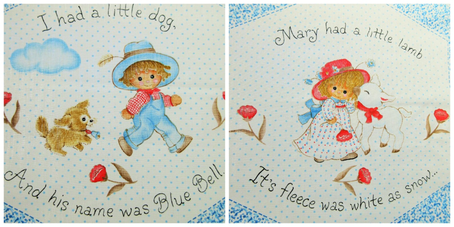 Vintage Fabric Nursery Rhyme Fabric Children's Room Etsy