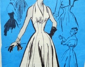 Jahrgang Neckholder Kleid Muster, Versandhandel-Muster, 1950er Jahre Kleid Muster, Büste 32, Del Mar Design, Bolerojacke, 1950er Jahre Schnittmuster