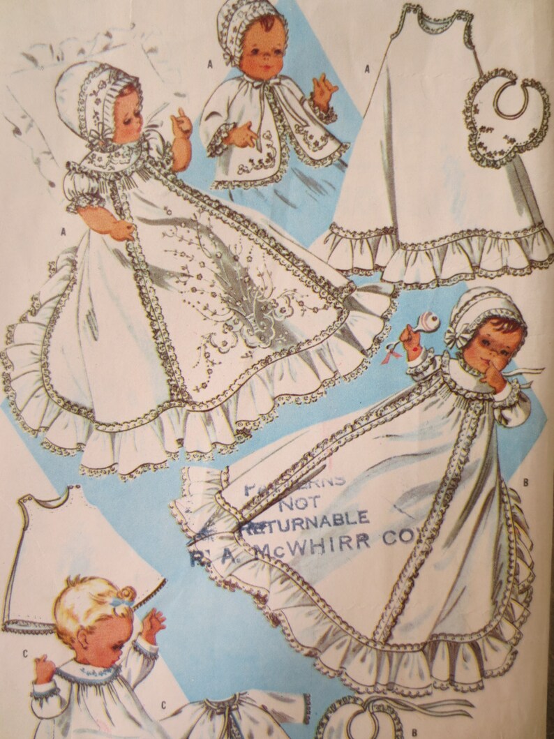 Vintage McCall's 7718 Sewing Pattern Christening Gown Etsy