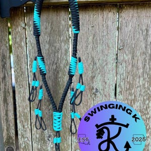 Handmade Duck Call Lanyard Black & Light Blue | Paracord Waterfowl Hunting Gear, Goose Call Holder, Outdoor Gift for Hunters