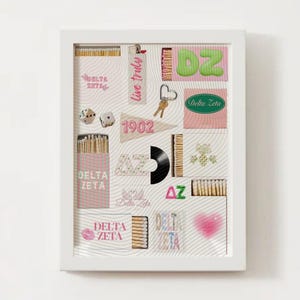 Delta Zeta Matchbox Poster – Retro Sorority Wall Art, Digital Download, DZ Big Little Gift, Sorority Room Decor, Greek Life Printable