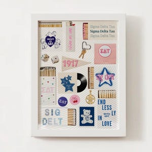 Sigma Delta Tau Matchbox Poster – Retro Sorority Wall Art, Digital Download, Sig Delt Big Little Gift, Sorority Room Decor, Greek Life Print