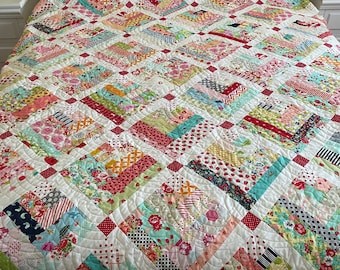 Scrappy Log Cabin Quilt