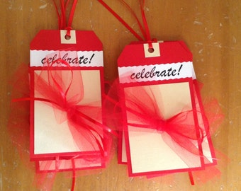 Gift Tags, CELEBRATE, Set of 8, Hang Tags,
