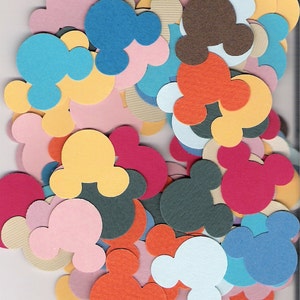 500 Mickey Mouse, Minnie Mouse ears die cuts, punchies in assorted colors, Disney