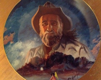 DeGrazia, "DeGrazia and His Mountain", Collector Plate, 1983, Ted DeGrazia, Larry Toschik