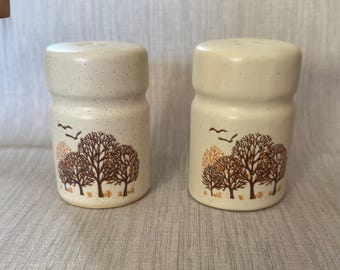 Vintage Stoneware, Salt and Pepper Shakers, 1980s