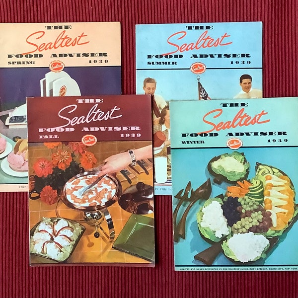 Vintage SEALTEST Food Adviser, Recipe Books, Cookbooks, 4 Books, 1939