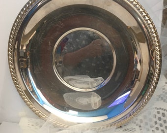 Vintage, Wm Rogers, Serving Tray, #821, Plate, Silverplate, Signed