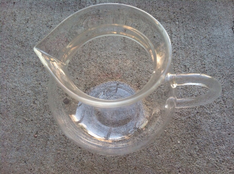 Vintage Small Clear Glass Pitcher Creamer Etsy
