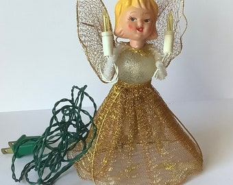 Vintage Shiny Brite, Angel Tree Top 10 Light Angel, 1950s-60s