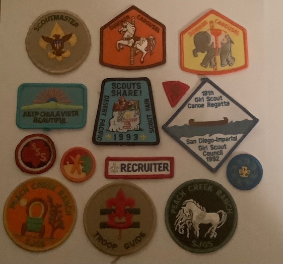 Vintage Girl Scout Patches/Badges, 14 total Gem