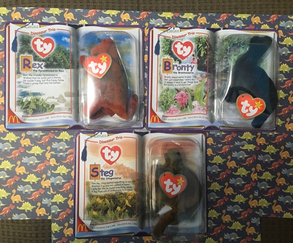 Mcdonalds ty beanie babies dinosaur sale trio