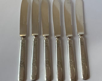 Vintage R-Wallace, Fruit Knives, Silver Plate, Set of 6