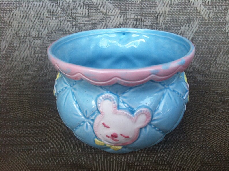 Vintage Ceramic Planter Baby Mug Vase Baby Shower Mom to Etsy