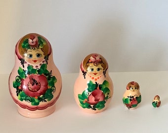 Vintage Matryoshka, Russian Nesting Dolls, signed