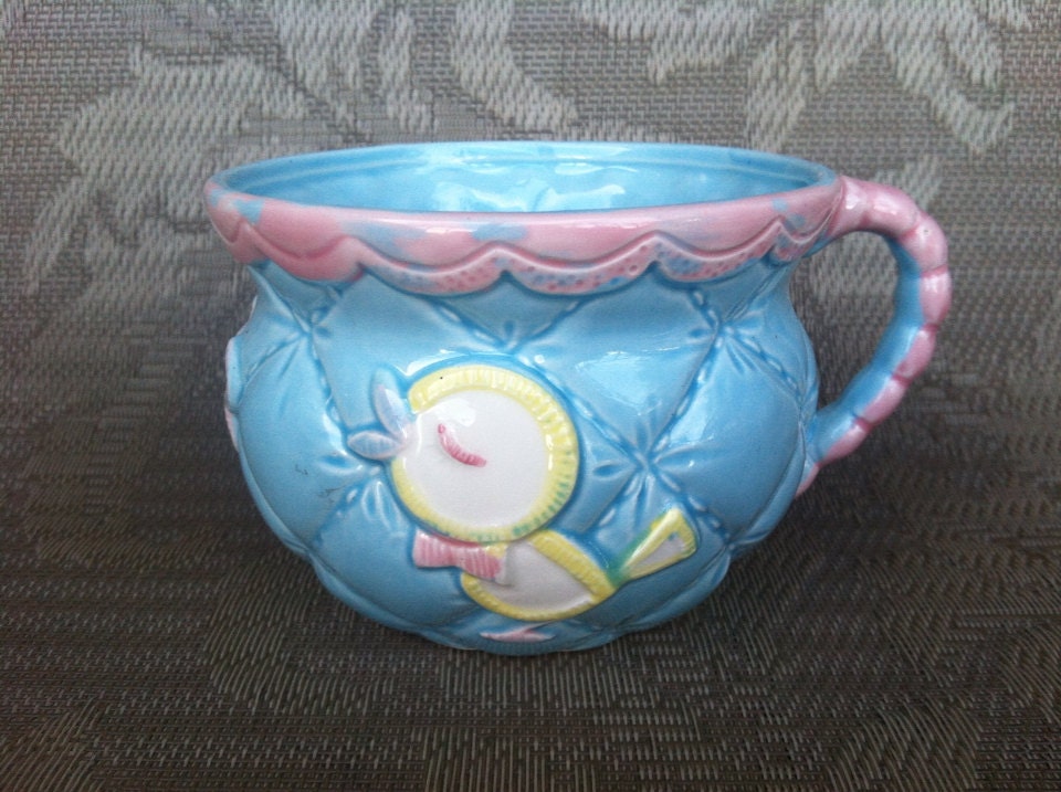 Vintage Ceramic Planter Baby Mug Vase Baby Shower Mom to Etsy