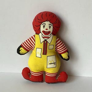 Vintage McDonald&#39;s, Stuffed, Cloth, Ronald McDonald, Fast Food Toy, 1984
