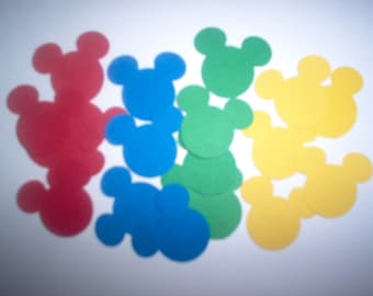 Mickey Mouse ears, die cuts, heads, punchies, Mickey Mouse Club House colors, 160 pieces, Disney, Minnie Mouse