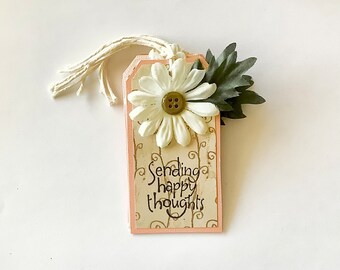 Gift Tags, Sending Happy Thoughts, Set of 5, Hang Tags