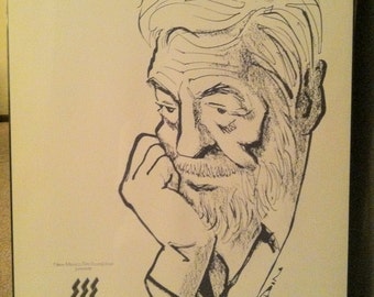 Bill Mauldin Art Work, Poster for Santa Fe Film Festival Honoring John Huston, William Henry Mauldin