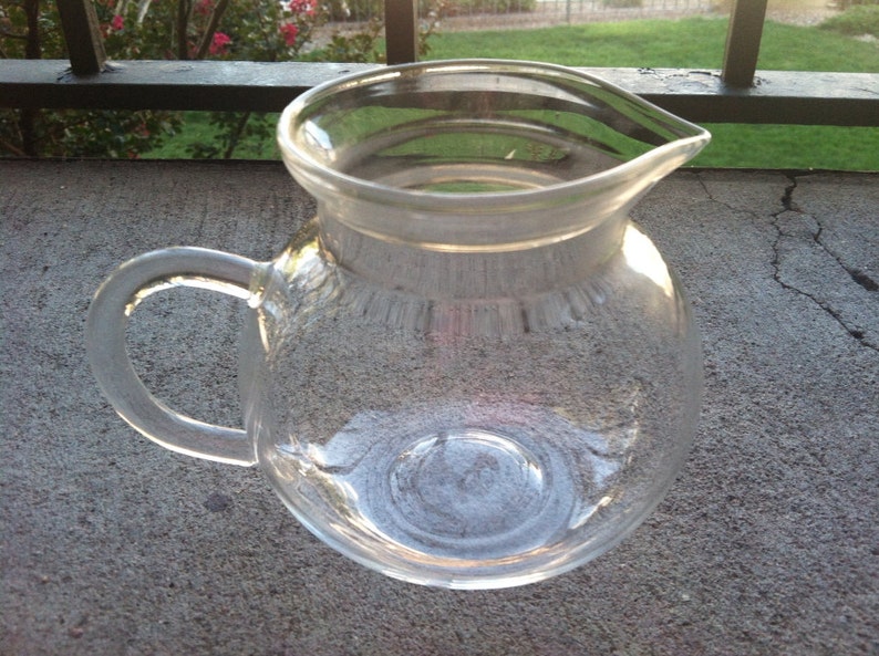Vintage Small Clear Glass Pitcher Creamer Etsy