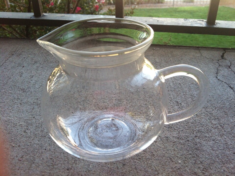 Vintage Small Clear Glass Pitcher Creamer Etsy