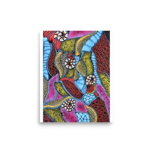 Lámina de arte abstracto orgánico para pared / Dibujo biomórfico a tinta, Bellas Artes inspiradas en la naturaleza