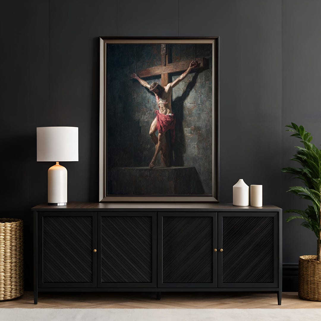 Jesus on the Cross Wall Art | Crucifixion Christian Art Print ...