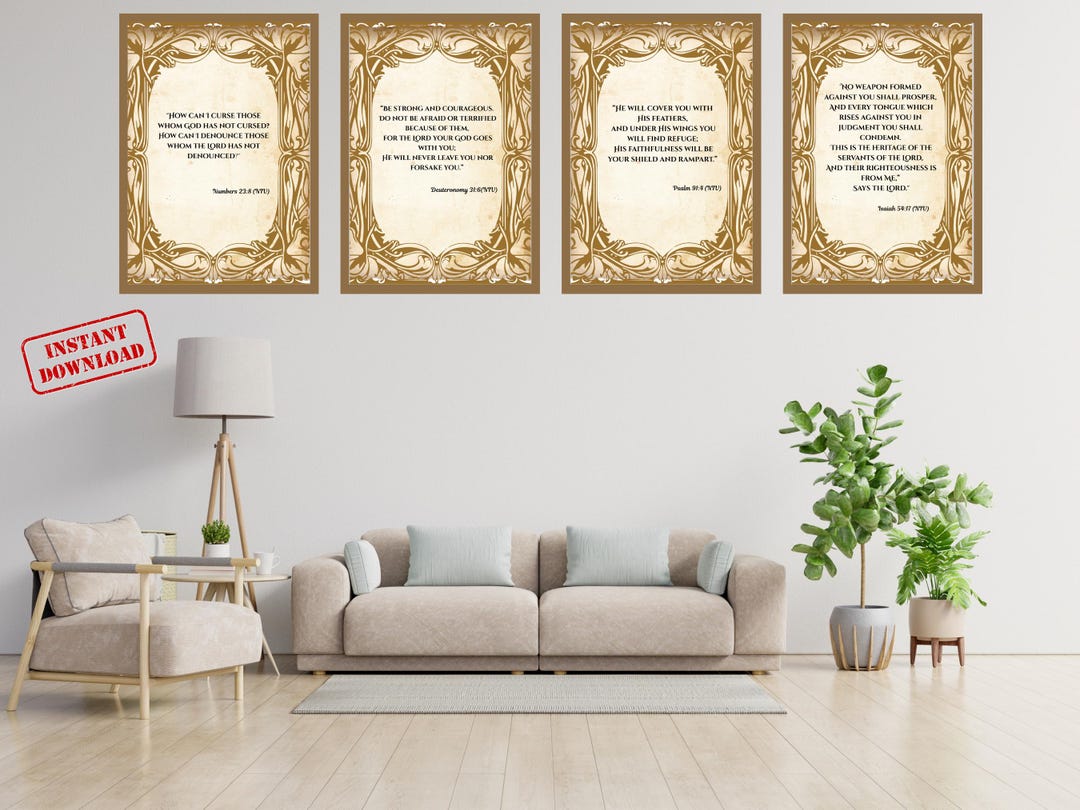 Vintage Scripture Wall Art – Printable Bible Verse Set | Christian Home ...