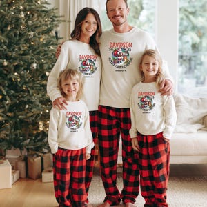 Matching Family Christmas Pajamas | Shirts + Plaid Pants Holiday Outfit – Personalized Buffalo Plaid PJs
