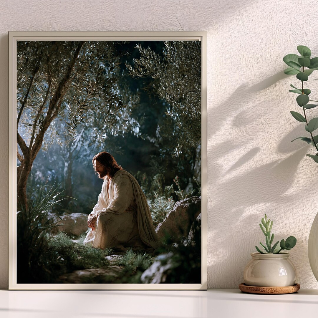 Jesus Praying in the Garden of Gethsemane Wall Art Set | Printable ...