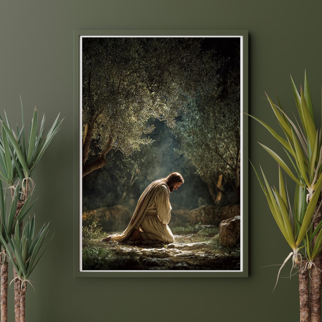 Jesus Praying in the Garden of Gethsemane Wall Art Set | Printable ...