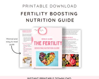 Fertility Nutrition Guide | Meal Plan Diet Advice | Food Supplement Information Digital Download for Woman | Health Diet Tips for Pregnancy