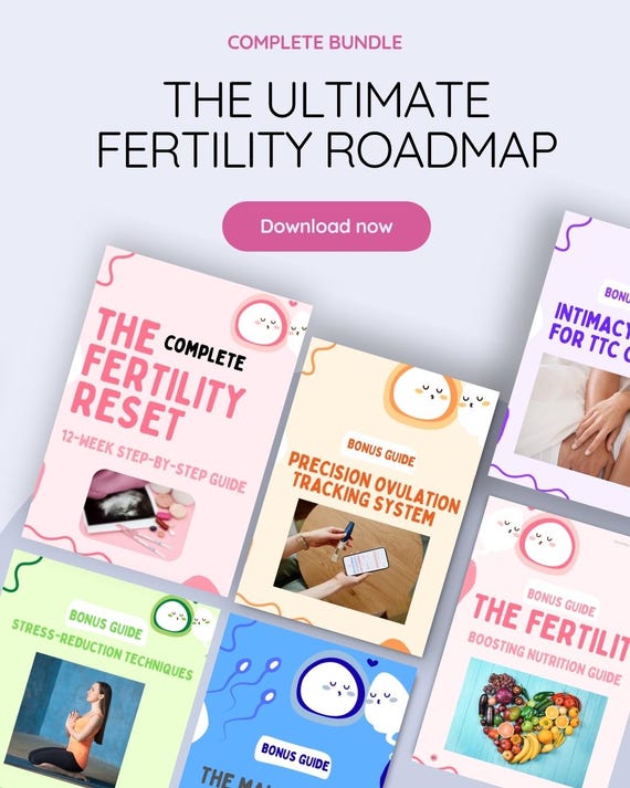 Fertility Guide Digital Download | Pregnancy Planning PDF | Ovulation & Hormone Tracker | TTC Fertility Bundle for Women