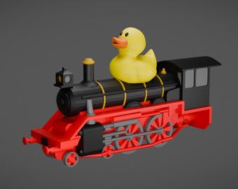 Duck on a Steam Train, 3D Printed, PETG Plastic