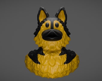 German Shepherd Duck, 3D Printed, PETG Plastic