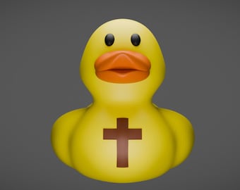 Duck With Cross, 3D Printed, PETG Plastic